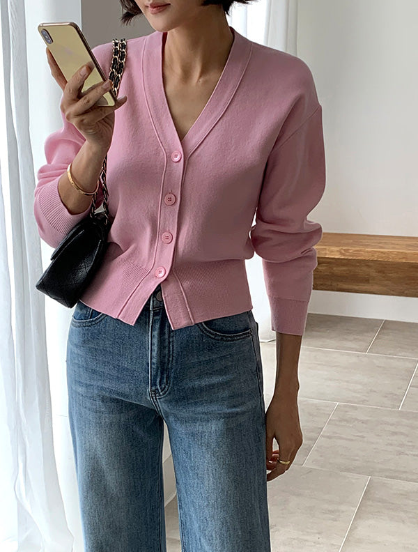 Florist V領針織鈕扣上衣 |knit2503030