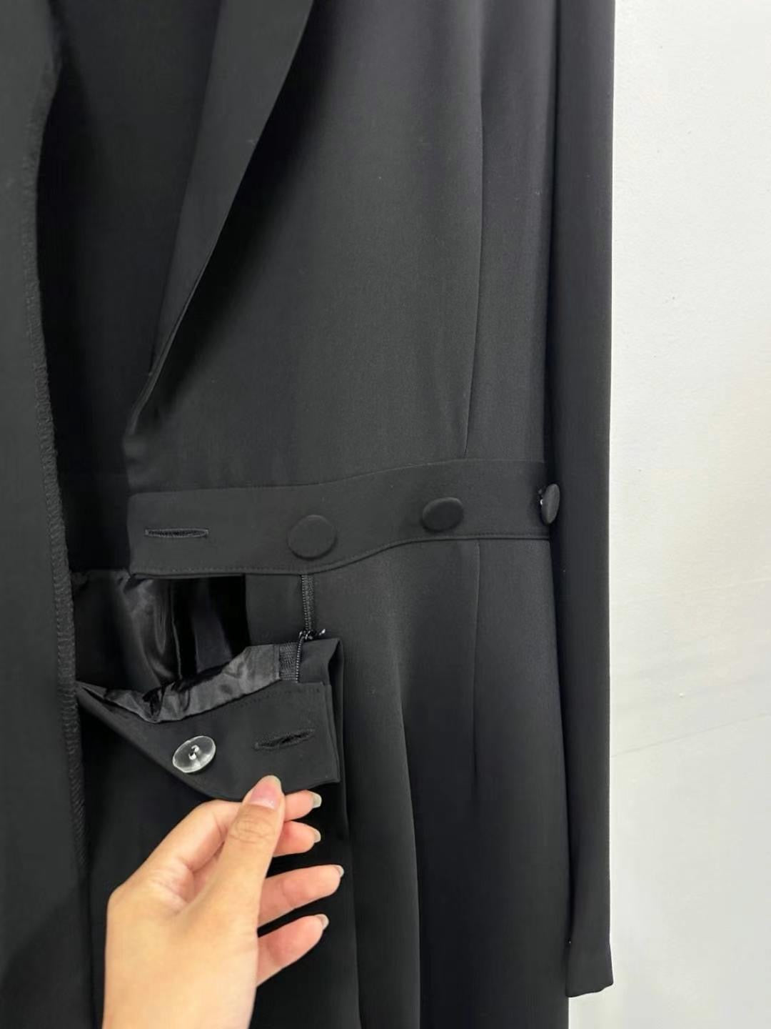 個性連身v領褲裙|set2411012