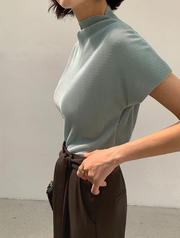 Slight 壓折小高領上衣|top070408