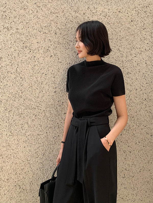 Slight 壓折小高領上衣|top070408
