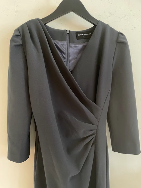 Resplendent V領抓皺簡約設計高質感洋裝,Dr090505