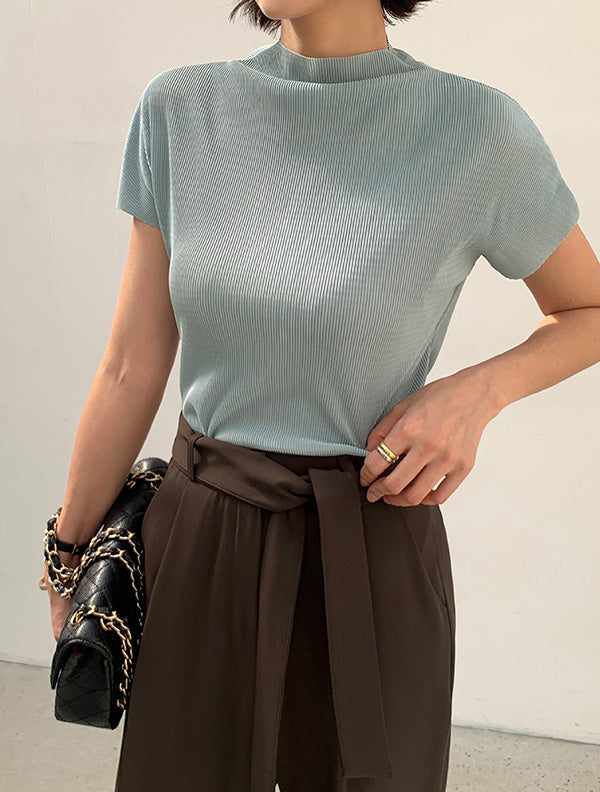 Slight 壓折小高領上衣|top070408