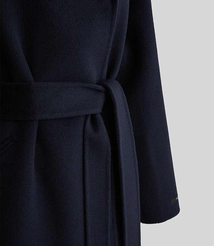 Hand made羊毛大衣. 高領大衣 midnight navy |HM241102