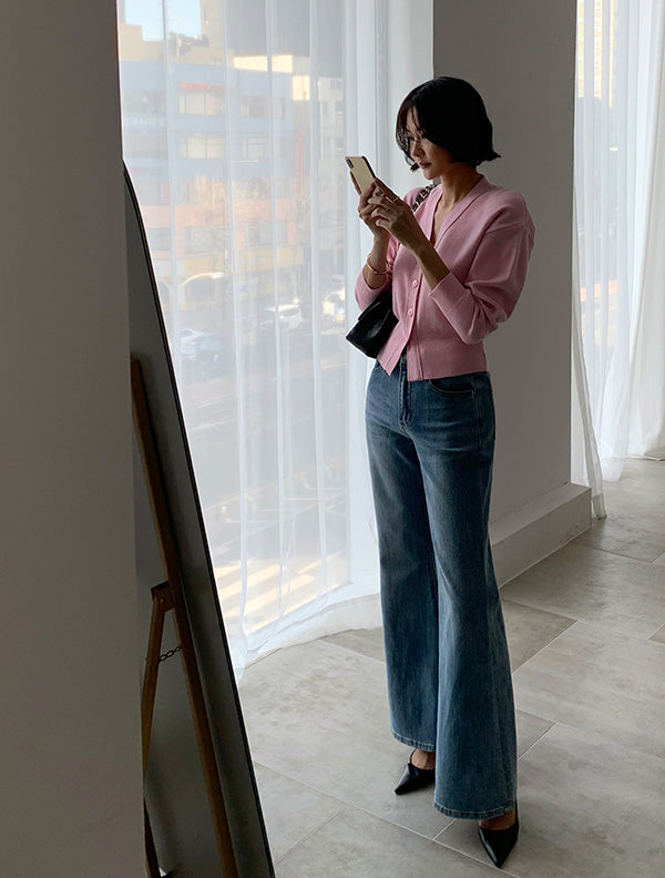 Florist V領針織鈕扣上衣 |knit2503030