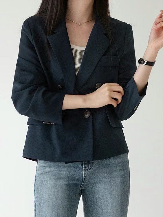 Léa Summer Double-Breasted Blazer
|夏日薄款雙排扣西裝外套 blazer_0705