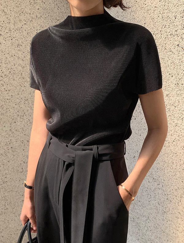 Slight 壓折小高領上衣|top070408