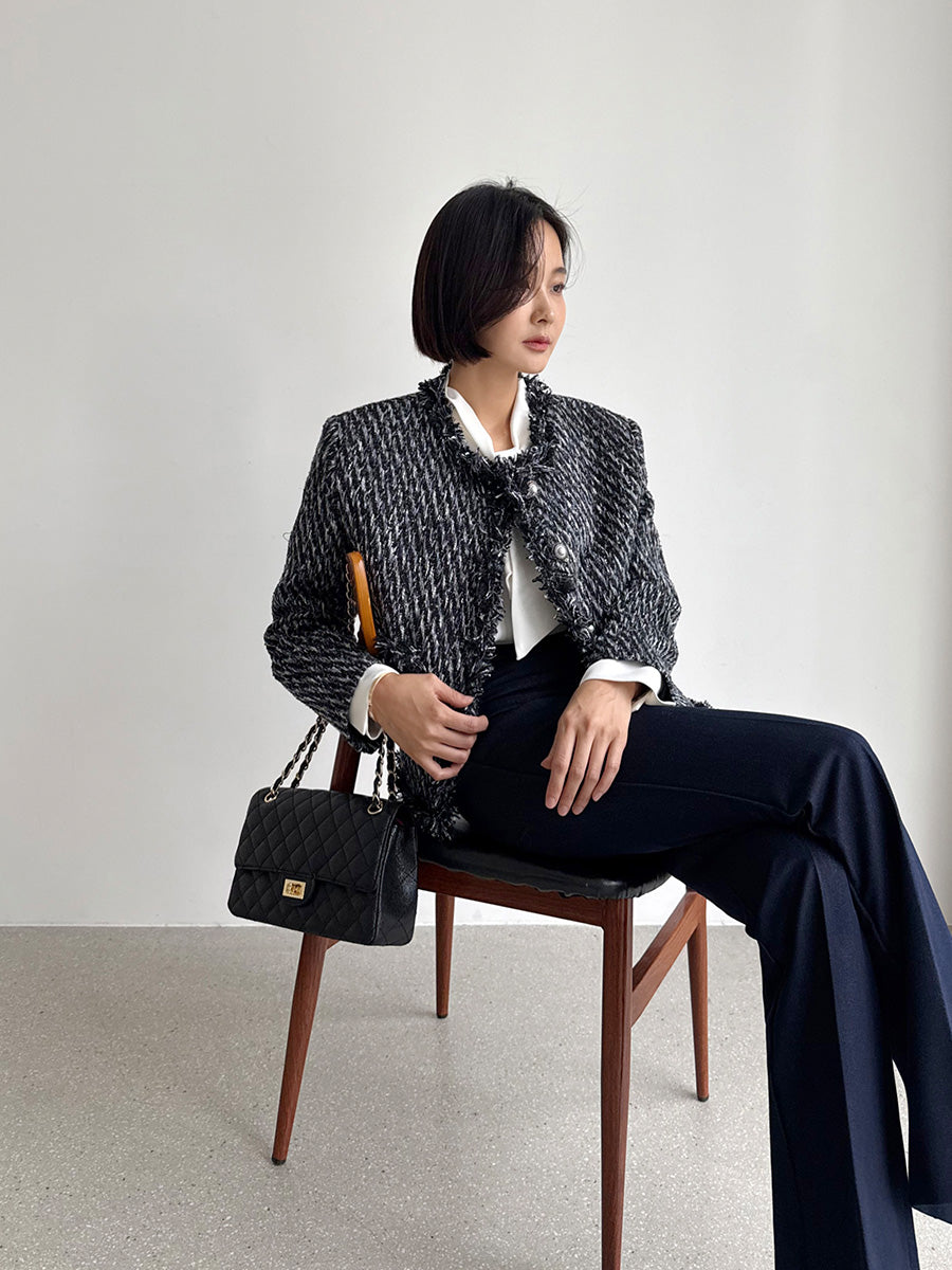 高腰彈力刷毛靴型牛仔褲| PT1120377