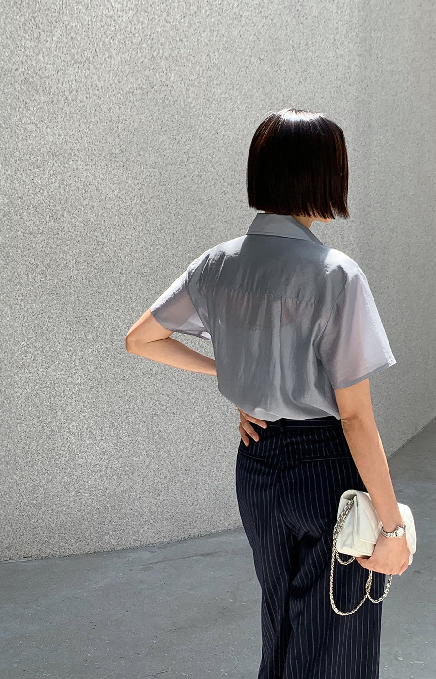 Soft Drape Boxy Shirt
|輕盈雙口袋天絲短袖襯衫二,Bl071901