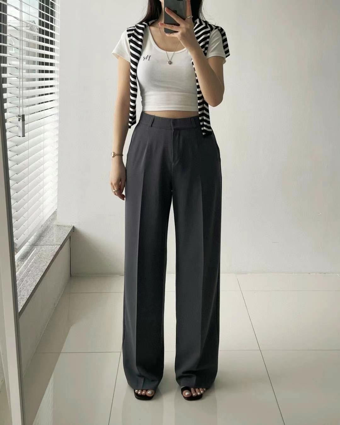 Built for Busy Days | Stretch Waist Straight-Leg Pants 質感彈性腰頭高腰直筒西裝褲 PT042601