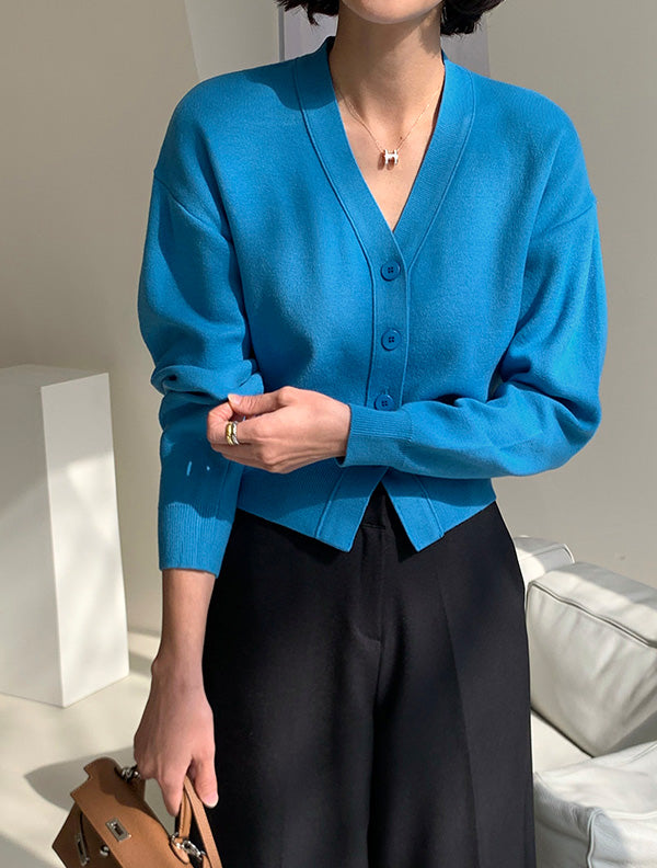Florist V領針織鈕扣上衣 |knit2503030