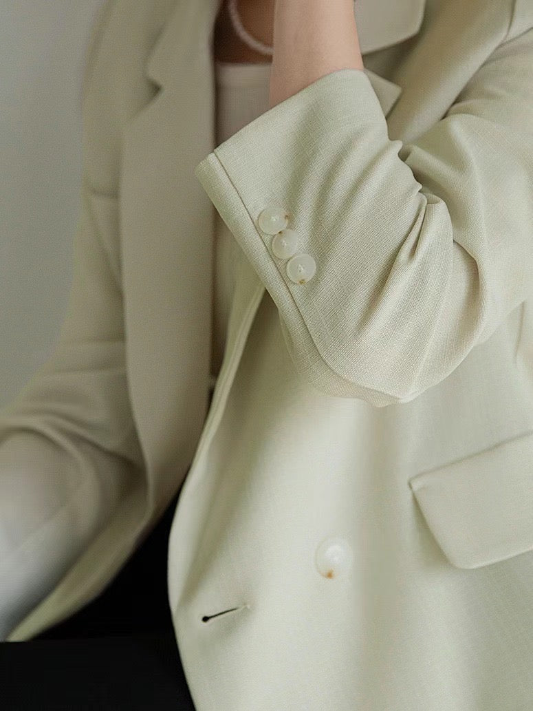 Léa Summer Double-Breasted Blazer
|夏日薄款雙排扣西裝外套 blazer_0705