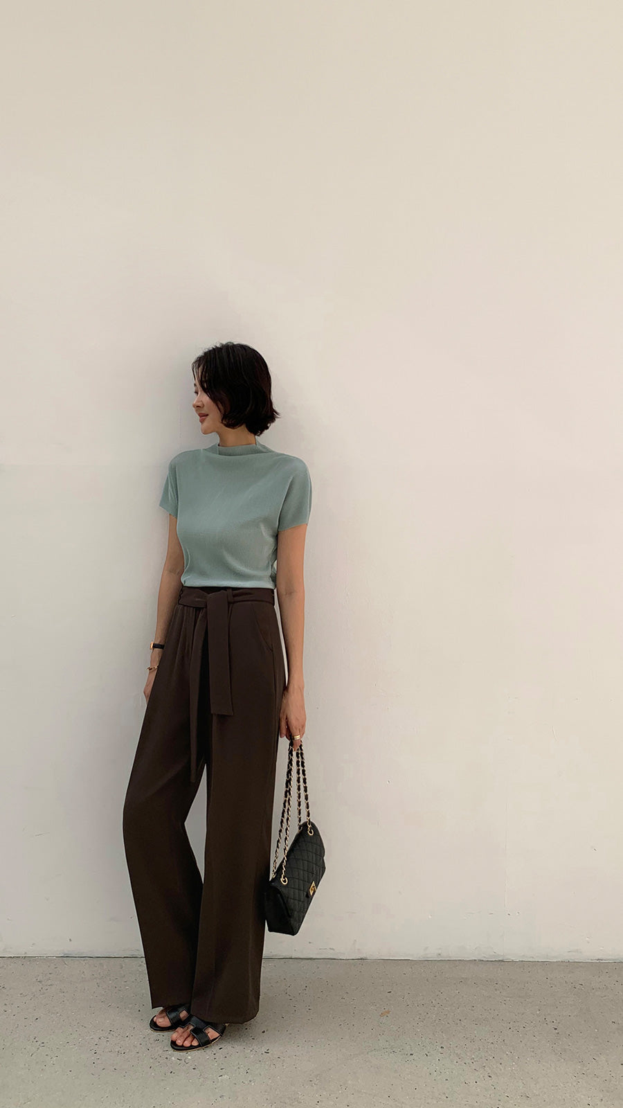 Slight 壓折小高領上衣|top070408