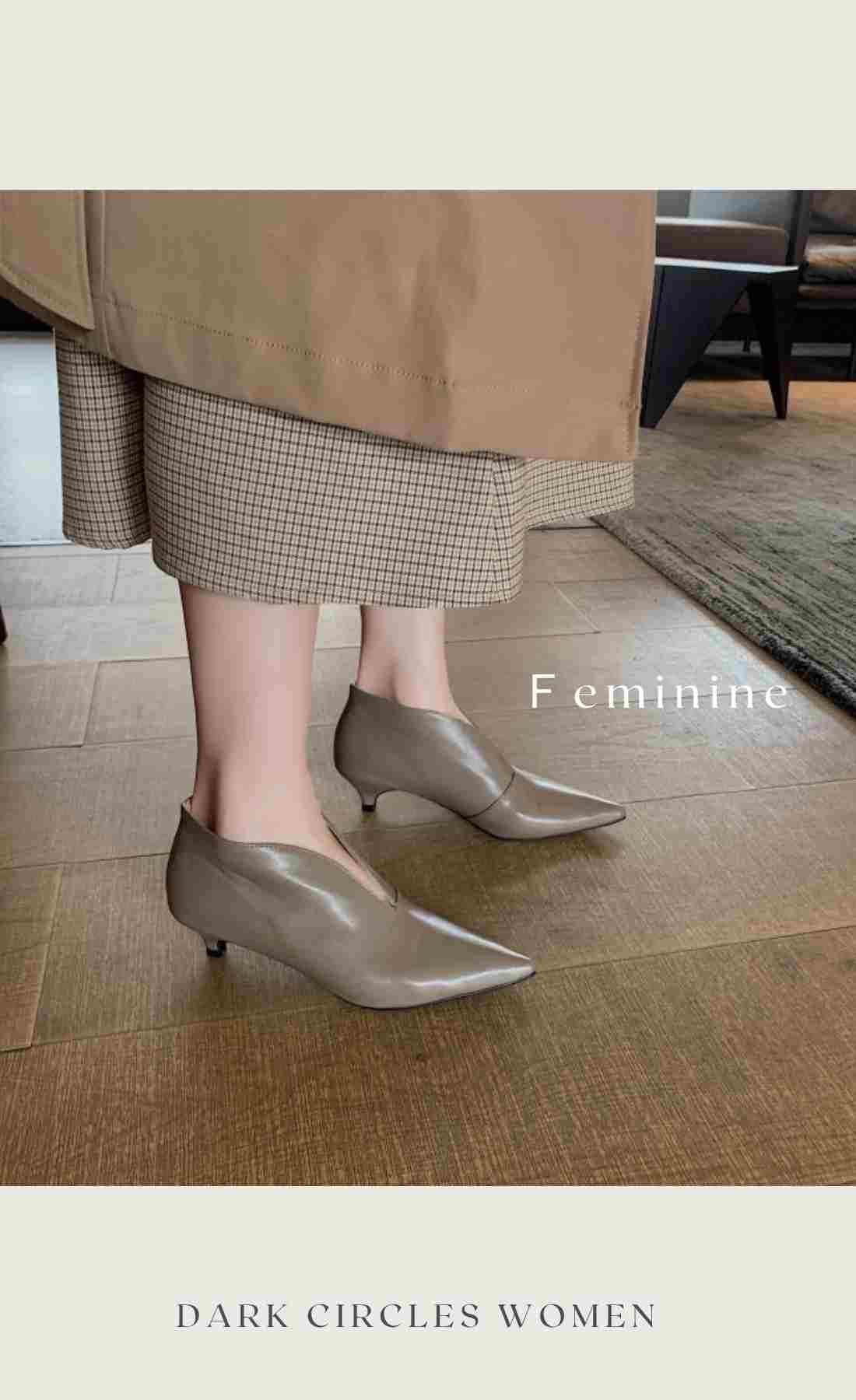 法式復古設計感及踝跟鞋,shoe051001