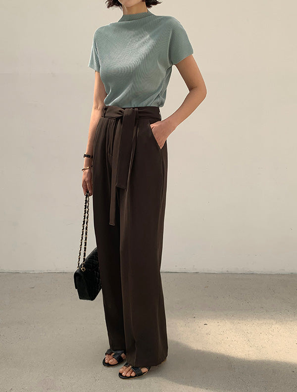 Slight 壓折小高領上衣|top070408