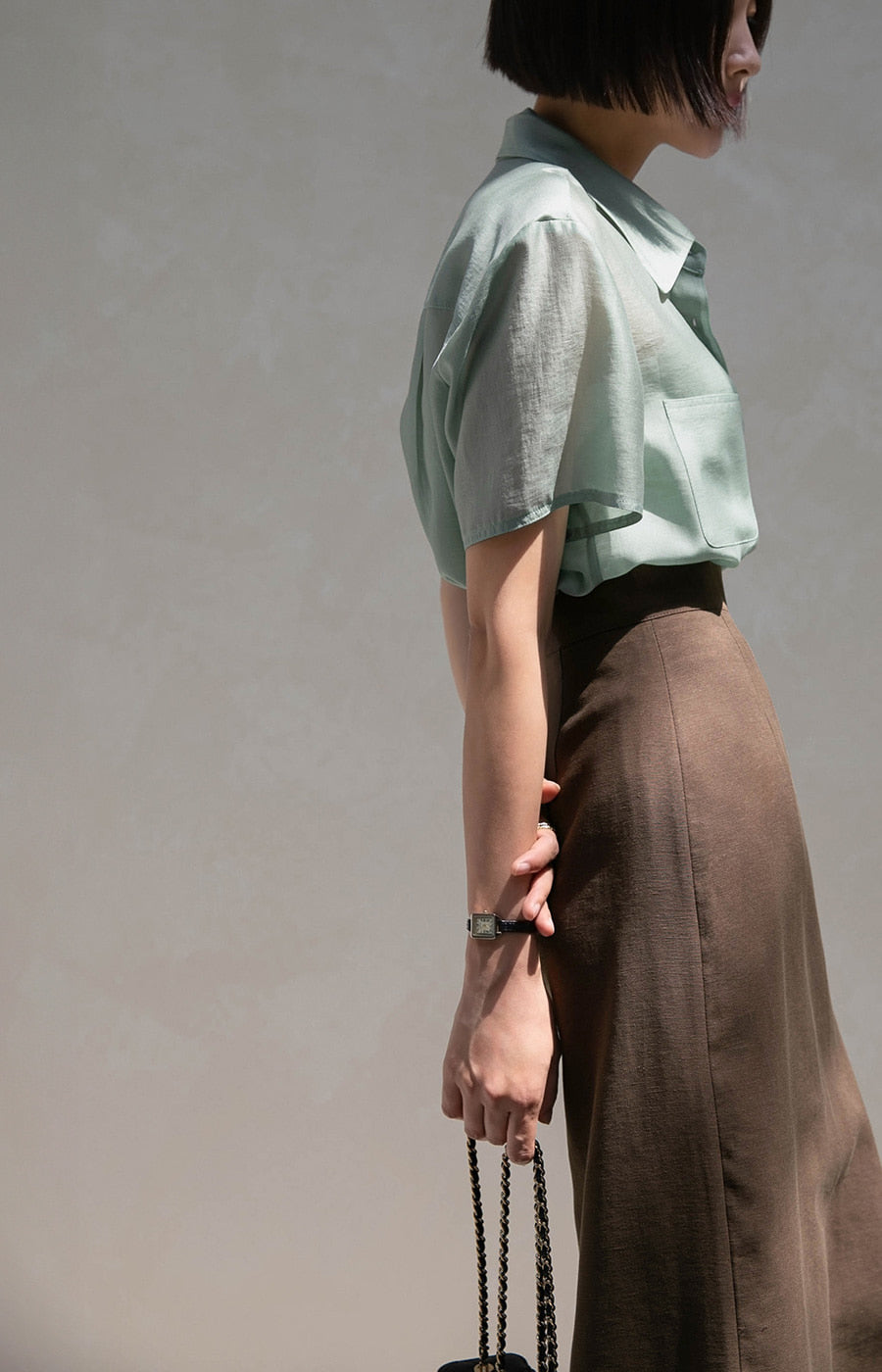 Soft Drape Boxy Shirt
|輕盈雙口袋天絲短袖襯衫二,Bl071901