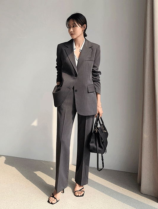 Gentle Brave | 簡約雙扣西裝兩件式套裝 , SUIT031101