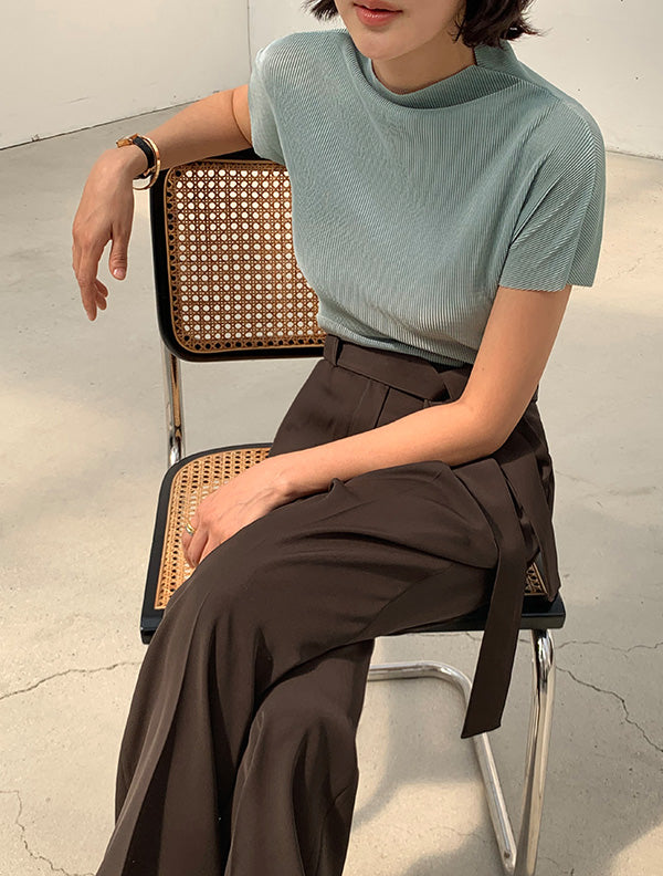 Slight 壓折小高領上衣|top070408