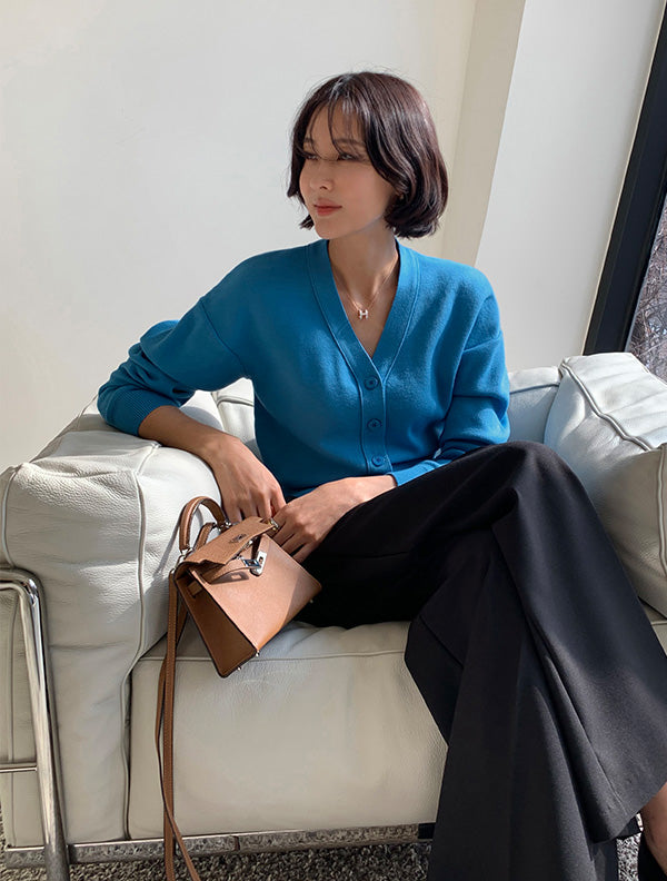 Florist V領針織鈕扣上衣 |knit2503030