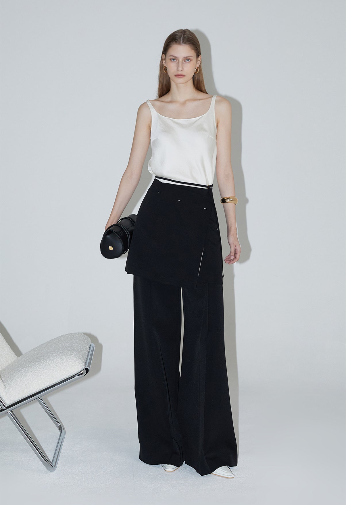 Ava 細摺高腰寬褲 Ava Pintuck Wide Pants-Kakhi | PT421013