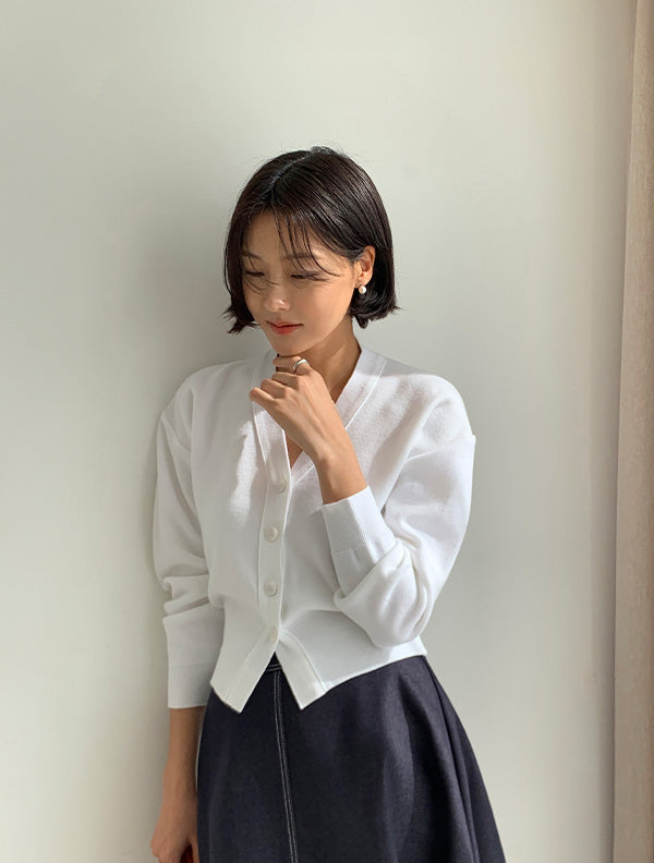 Florist V領針織鈕扣上衣 |knit2503030