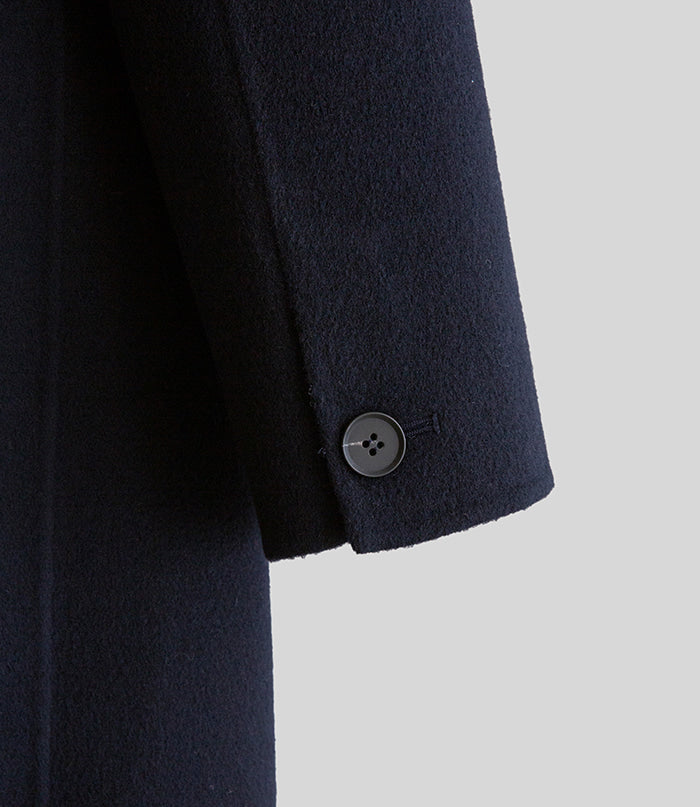 Hand made羊毛大衣. 高領大衣 midnight navy |HM241102