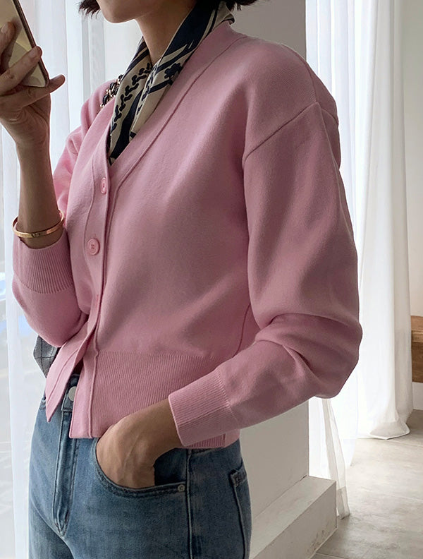 Florist V領針織鈕扣上衣 |knit2503030