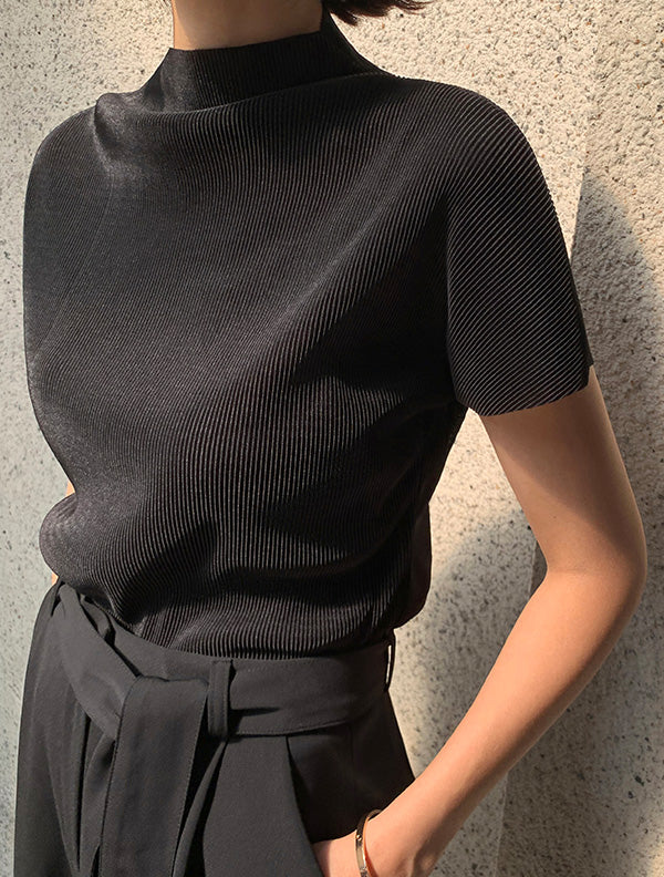 Slight 壓折小高領上衣|top070408