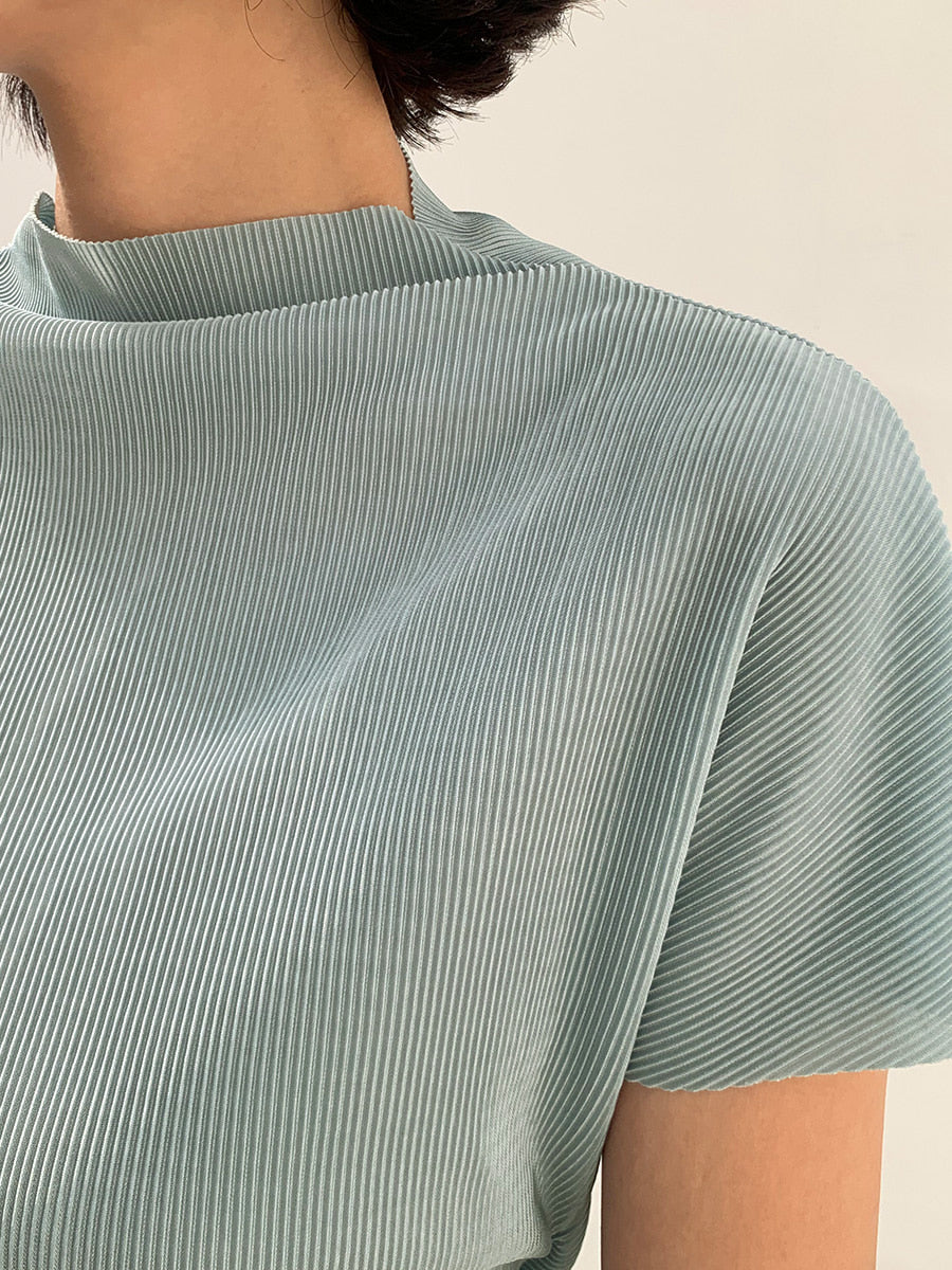 Slight 壓折小高領上衣|top070408