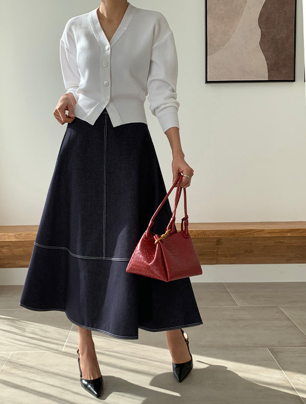 Florist V領針織鈕扣上衣 |knit2503030