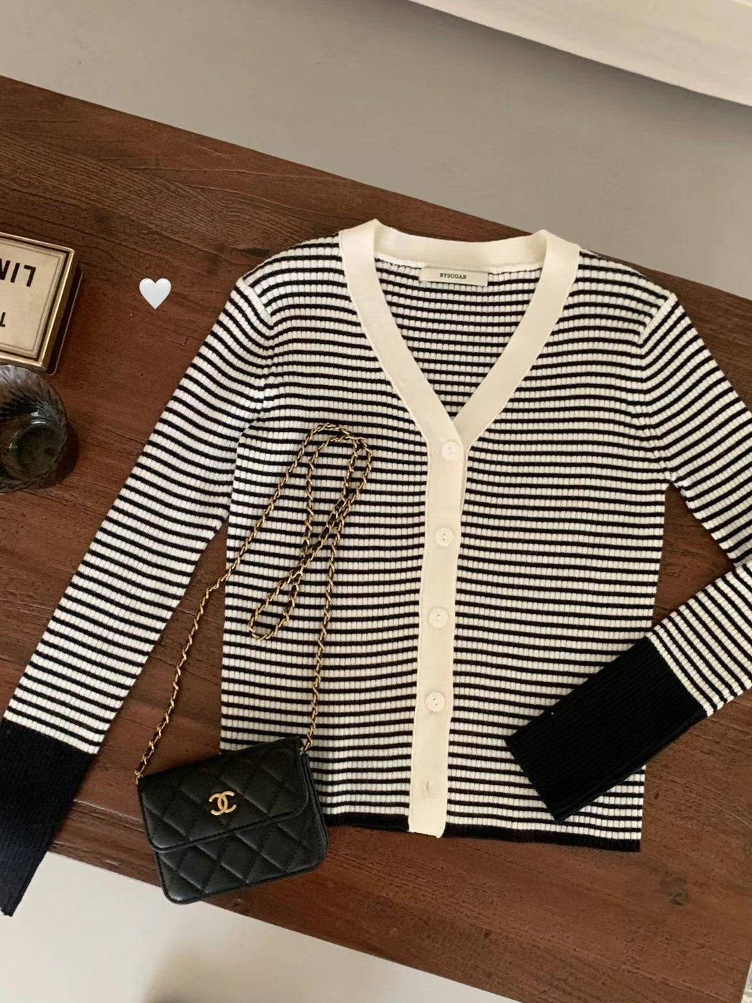 Article  條紋撞色針織合身長袖 | Knite 0405