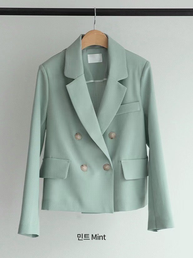 Léa Summer Double-Breasted Blazer
|夏日薄款雙排扣西裝外套 blazer_0705