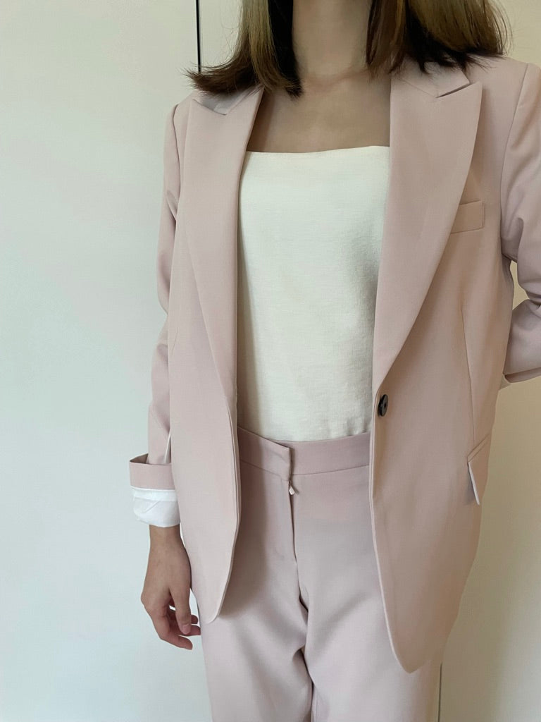 Luxurious經典質感單扣簡約西裝套裝suit070402