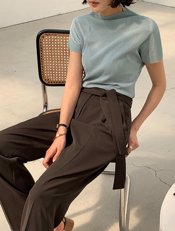 Slight 壓折小高領上衣|top070408