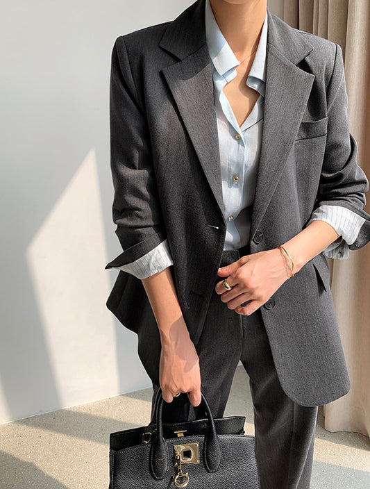 Gentle Brave | 簡約雙扣西裝外套, blz031101