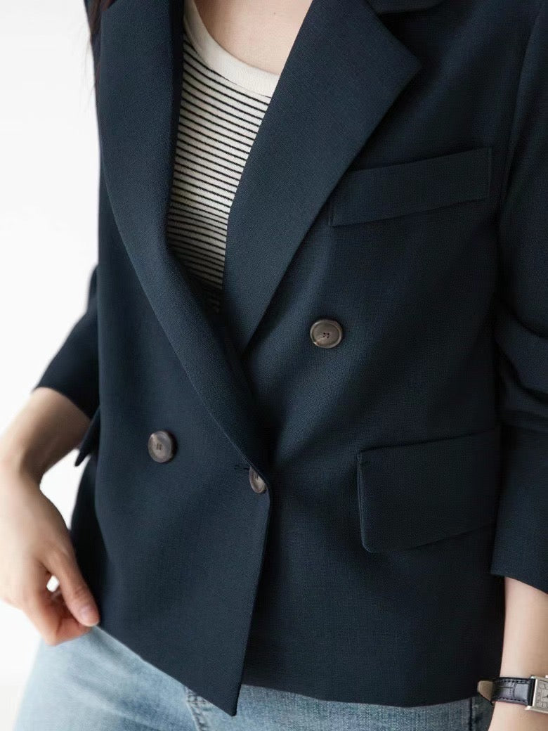 Léa Summer Double-Breasted Blazer
|夏日薄款雙排扣西裝外套 blazer_0705