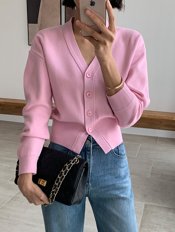 Florist V領針織鈕扣上衣 |knit2503030