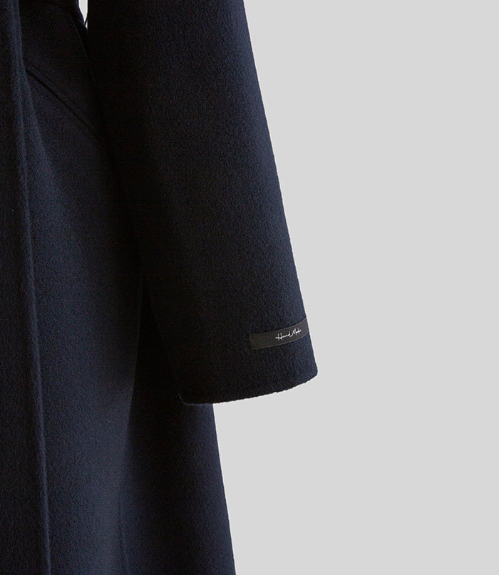 Hand made羊毛大衣. 高領大衣 midnight navy |HM241102
