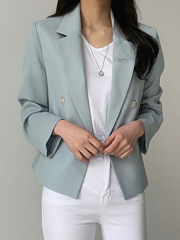 Léa Summer Double-Breasted Blazer
|夏日薄款雙排扣西裝外套 blazer_0705