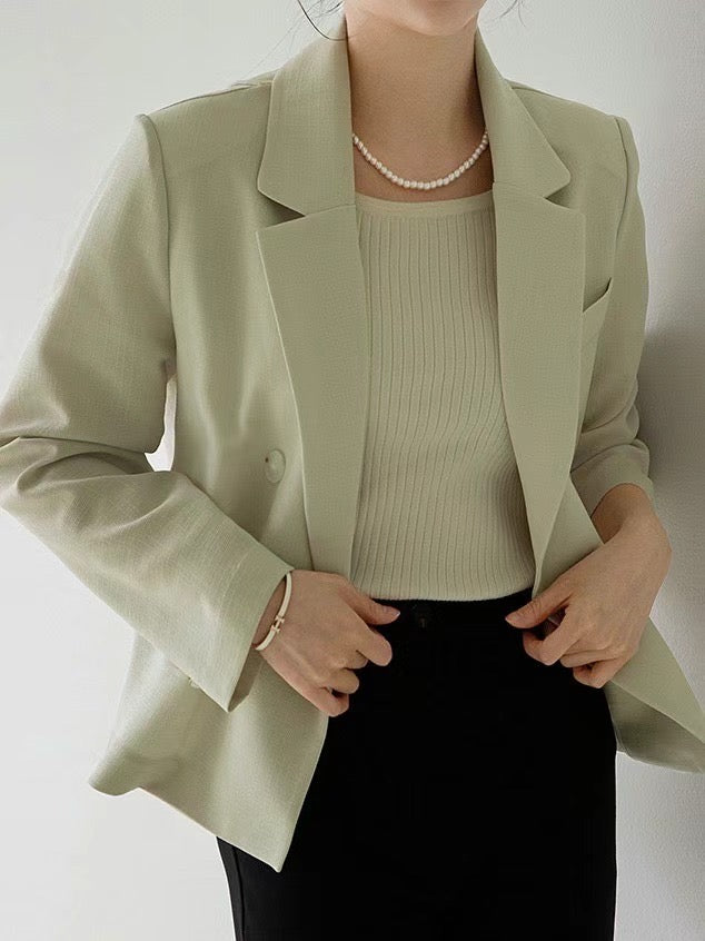 Léa Summer Double-Breasted Blazer
|夏日薄款雙排扣西裝外套 blazer_0705
