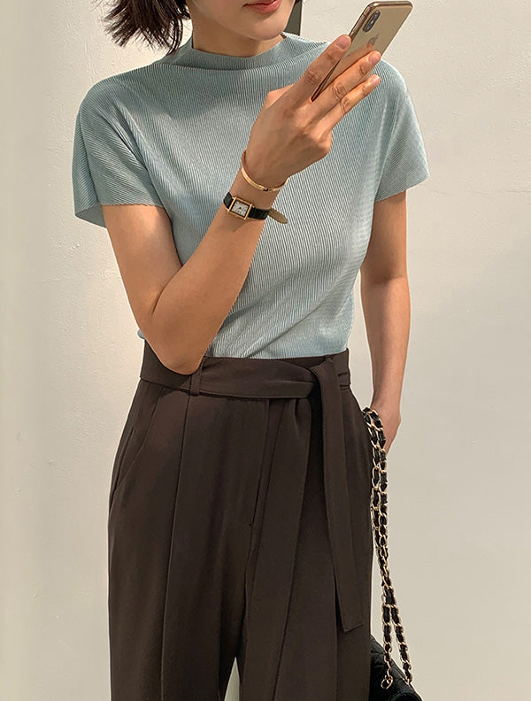 Slight 壓折小高領上衣|top070408