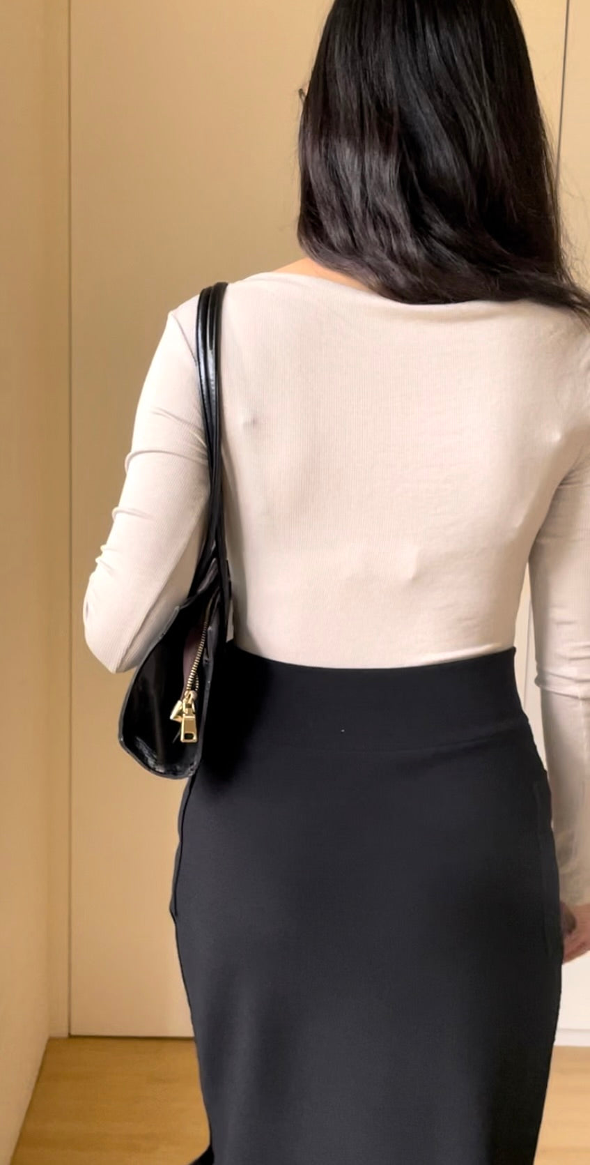 Melodic 薄款側抓皺氣質長袖上衣,top090502