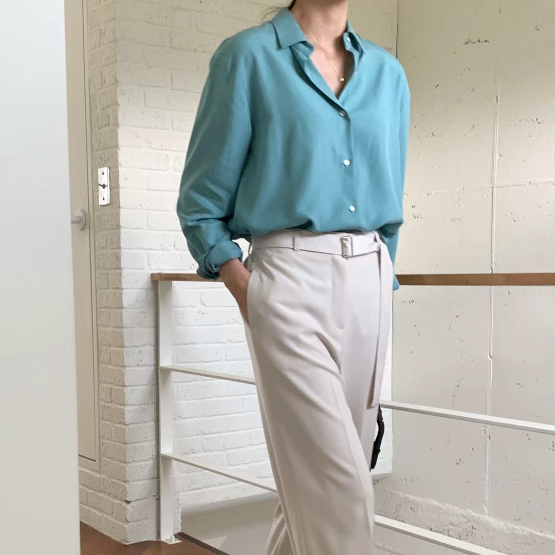 薄款休閒透膚襯衫 st022803