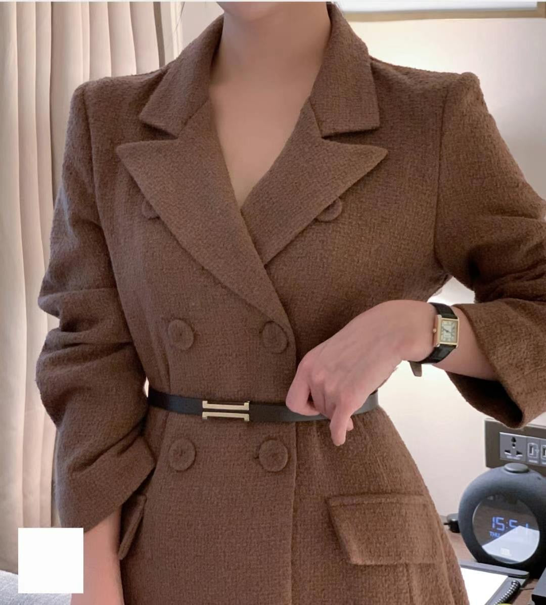 Christmas gifts 法式雙排扣軟呢大衣洋裝 suit121103