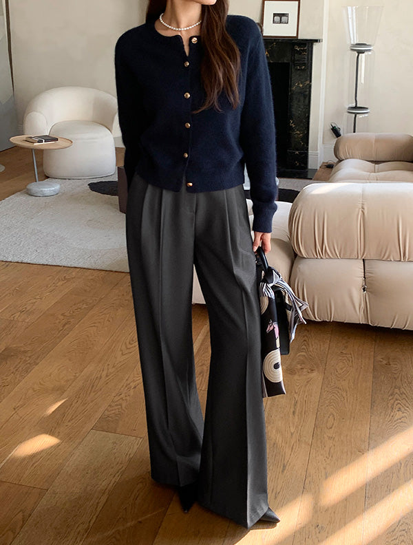 Glad 都會質感高腰寬褲|pant241101