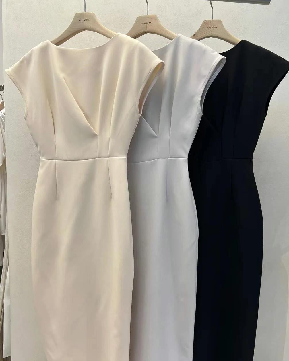 trendy收腰身斜袖洋裝,feb315