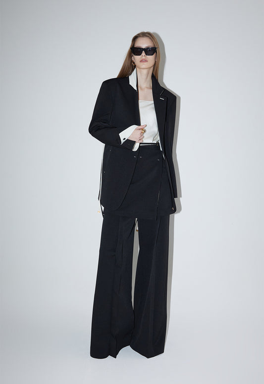 Ava 細摺高腰寬褲  Ava Pintuck Wide Pants-Kakhi | PT421013