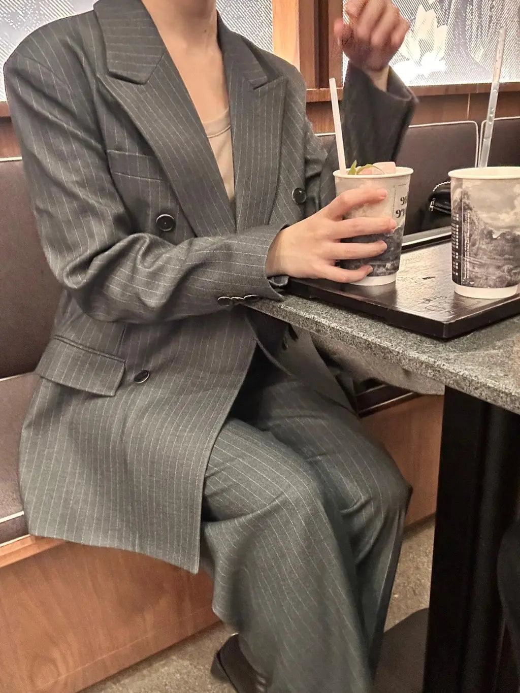 Stripe solution | 條紋兩件式西裝套裝 , SUIT250913