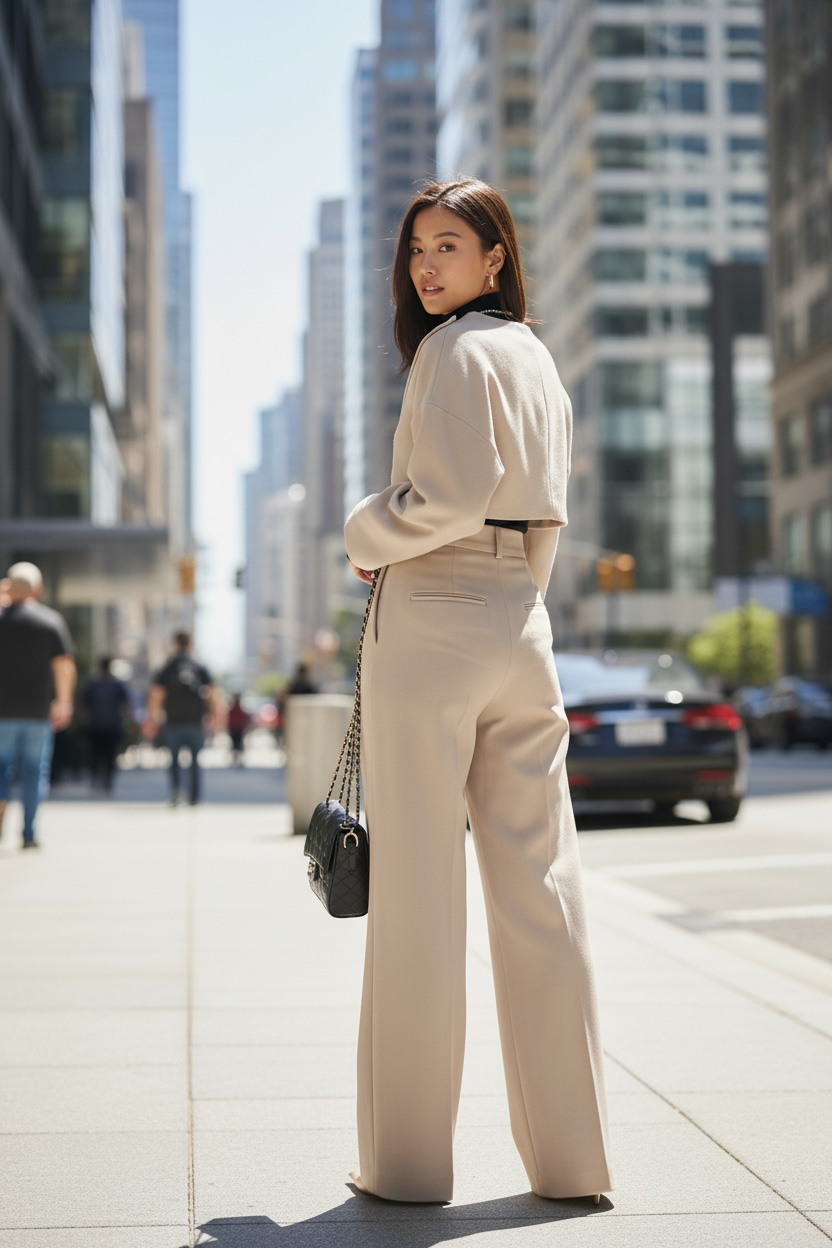 Further more | 質感前交叉短版上衣兩件式套裝，FNV-25110102-set