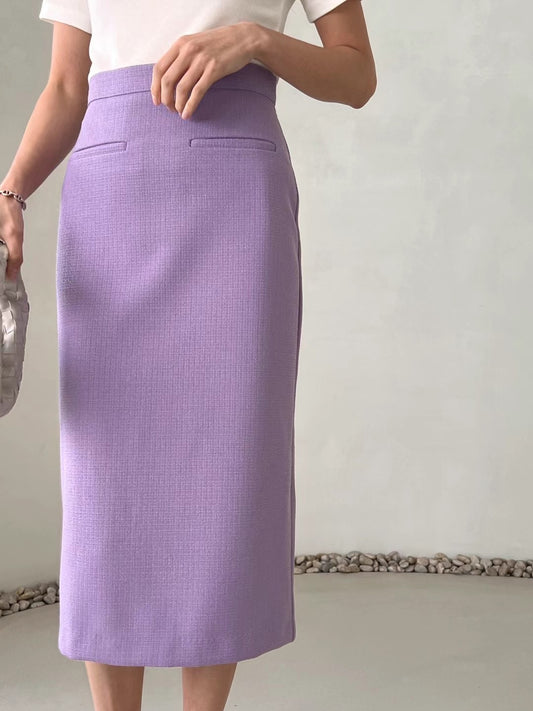 Ethereal小香糖果色氣質窄裙，sk051601