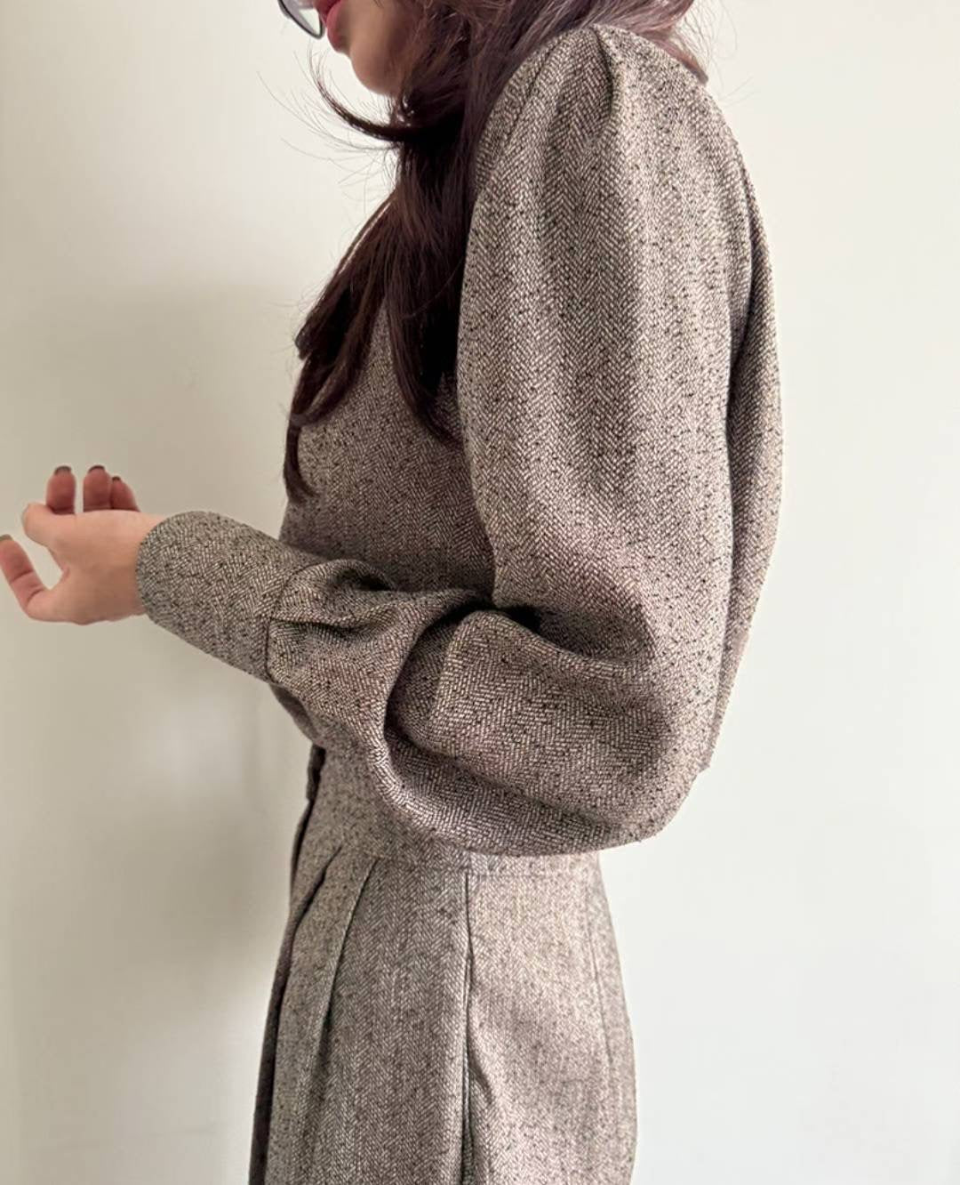 Urban Calm| 質感混紡毛呢兩件式套裝，FNV-25122802set